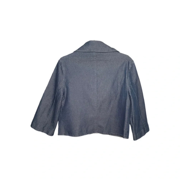 Pierre Cardin Blue Denim Jacket 3/4 Sleeve One Button Women’s Medium - Picture 2 of 12